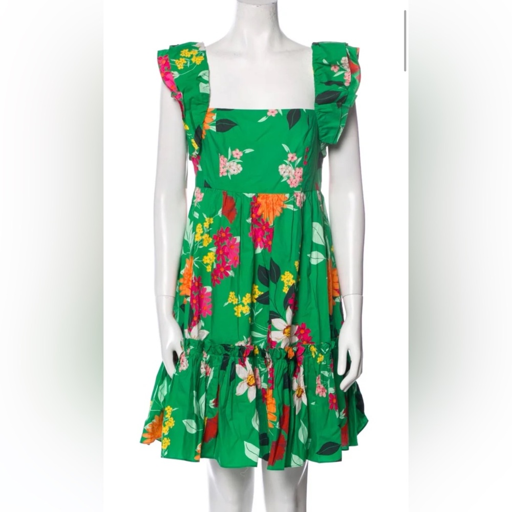 Cara Cara Floral Mini Dress - green, XS, rarely worn